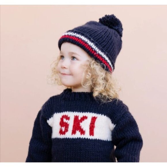 The Blueberry Hill Kids Knit Pom-Pom Hat - Medium 2-5 Years NWT - Picture 1 of 6